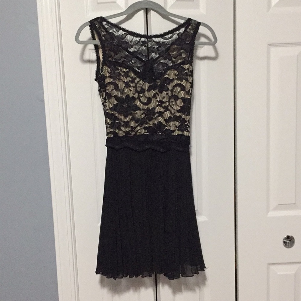 Black/nude lace dress